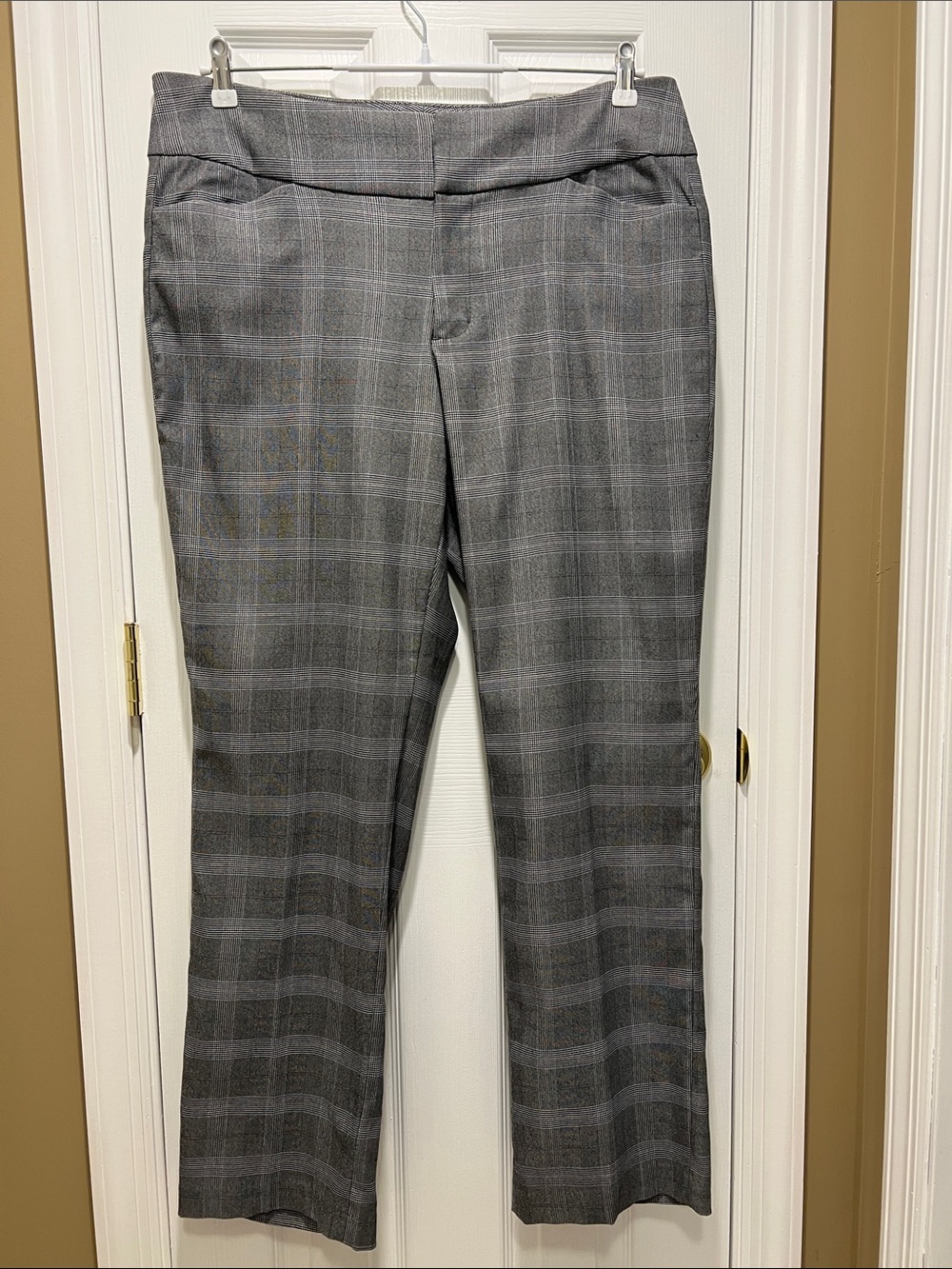 Liverpool Los Angeles Ponte Trouser Pants - Gray & White Plaid Size 16W